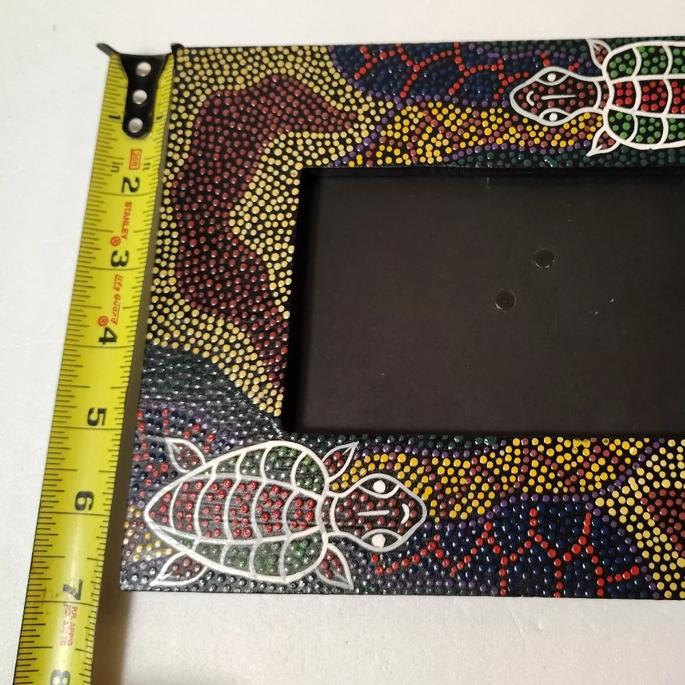Decorative Aboriginal Dot Turtle Patterned Photo Frame 8